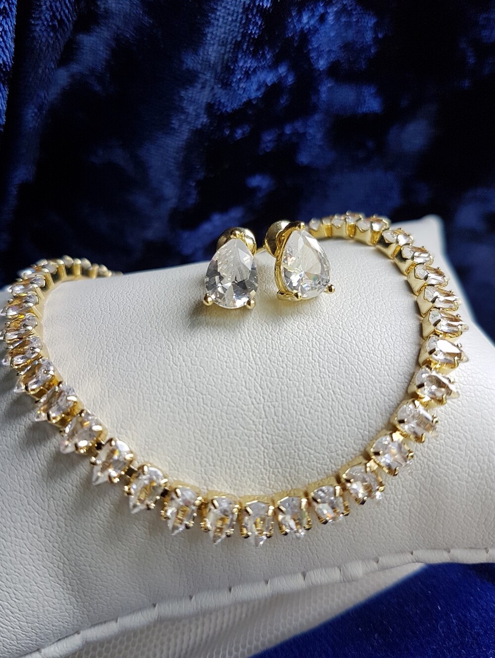 Swarovski Elements Yellow Gold Plated Teardrop Tennis Bracelet NEW